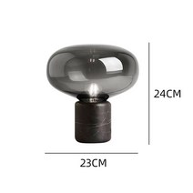 북유럽 이케아 단 스탠드 조명 무드등 모던 대리석 버섯 원룸 꾸미기 테이블 램프 촛불 수입 침대옆 테르티알 텔뷘 공간 빈티지 플로어 식물등 독서등 거실, 소형 23x24CM 블랙