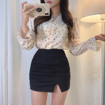 베베디 여성용 하트나 긴팔 블라우스 남방