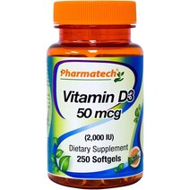 미국직구 비타민 D3 2000 아이유 50mcg 와 여성 남성 서플먼트 미국제 250 미니 소프트젤 파마텍, 수량, 상세참조