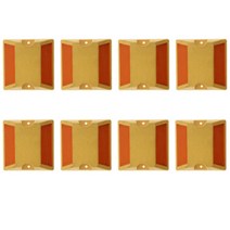 GHSHOP 8Pcs 반사 도로 포장 마커 진입로 반사판 도로 마커 노란색, 100x100x20mm, 옐로우, 플라스틱