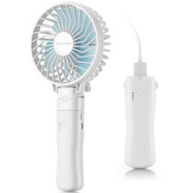 클래파 고속충전 보조 배터리 겸용 핸디형 USB 선풍기, BFB-HF2601W, 화이트