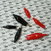 [파츠키츠] 악어클립 전기 DIY 테스트집게 케이블, 블랙[대], 1개