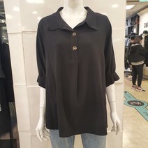 블루페페 부평점 레이온 혼방으로 고급스런 겹 카라넥 5부 블라우스