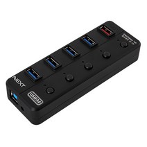 넥스트 NEXT-UH305 USB3.0 허브 5포트 유전원 블랙 USB허브, 선택없음