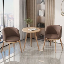 2인용 부부테이블세트 2인 원형 티테이블 식탁 탁자 의자 세트 원목 600, 3번