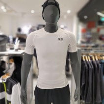 [언더아머] NC강남점 가볍고 내몸에 꼭 맞는 최고의 운동복 남성 HeatGear 아머 컴프레션 반팔 티셔츠 화이트 1361518-[100]