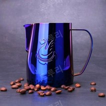 트루리 튜닝피쳐 저그 밀크 우유 카페 홈 전문가용 밀크피쳐, 매트블랙 600ml