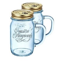 보르미올리 콰드로 드링크 머그 450ml, 블루, 2개입