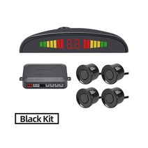 주차센서 후방감지기 차량검지기 CODASH 범용 자동차 LED 주차 센서 키트 4 22mm 역방향 레이더 사운드 경, 01 Black