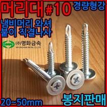 스틸하우스/직결/나사/피스/대와샤/와샤대/머리대 PWL/큰머리/PW/경량형강건축, 2-1 PW #10 양날백색, 4.8*32mm-500개