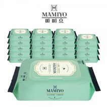 마미요 네이처 그린 유아물티슈 리필형, 20팩, 100매