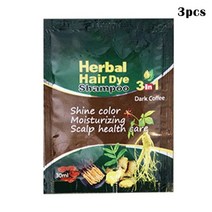 30ml 허벌 헤어 컬러링 버블 염색 샴푸 자연 식물 컨디셔너 모발에 손상 사용하기 케어, AE) 3pcs Dark Coffee