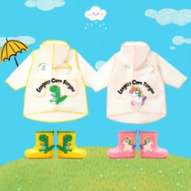 [행운이네] 가벼운 EVA 유니콘 공룡 아기 장화 레인부츠 / 유아 우비 반투명 레인코트