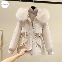 BARNIDI 깔깔이 하프패딩 패딩 덕다운 겨울 점퍼 여성패딩 야상패딩 항공 양털 숏