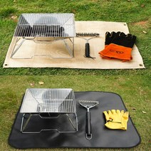 흥부몰 캠핑방염포 방염 소방포 화로대 캠핑용품 방염매트, 1개, 블랙XL60*52cm