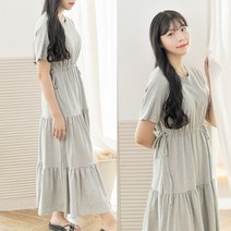 클로랑 아린 리본 캉캉 프릴 롱 원피스
