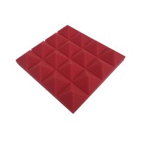 조립식방음부스 12pcs 25x25x5cm 스튜디오 어쿠스틱 폼 방음 피라미드 흡음 치료 패널 타일 보호 스폰지 씰링 스트립, 빨간색, 12개