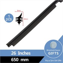 실리콘와이퍼 Valeo 유형 와이퍼 블레이드용 부드러운 천연 고무 스트립 (리필) 1 개 자동차 차량 삽입 14