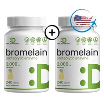 파인애플 단백질 효소 브로멜라인 서플리먼트 2000mg 240정 2통 CHECKYOU
