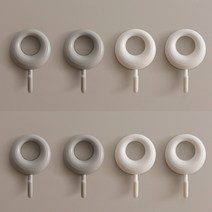 래븐 무타공 라운드 실루엣 감성 인테리어 후크, 그레이+화이트8개입, 1세트