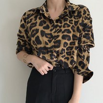 여성 루즈핏 레오파드 블라우스 W010