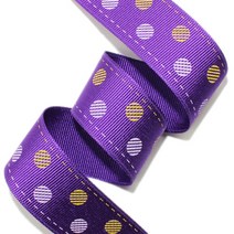 리본벨리 2도 골직 땡땡이 15mm/25mm 16yd 선물 포장 리본 공예 DIY, 25mm, 보라