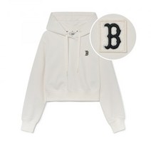 MLB 엠엘비 여성 베이직 크롭 후드티 BOS (Ivory)