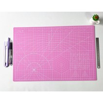 핀쿠션 NEW) PVC 양면 커팅매트-A3사이즈 (45cm x 30cm), 진핑크