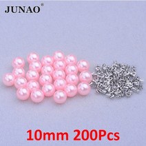 넘버링기 Junao 4 5 6 8 10 12mm 화이트 진주 비즈 진주 설정 기계 핸드 프레스 비즈 도구 라인 석 리벳 기계 diy 의류 공예, 10mm 핑크 펄
