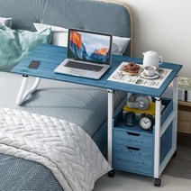 각도조절책상 높이 조절 좌식 책상 접이식 리프팅 침대 옆 컴퓨터 침대 옆 테이블 가정 학생 침대 책상 작은 테이블 책상, [13] 60x40-C 스타일 - 흰색 + 흰색 프레임, 60x40-A 스타일-흰색 + 흰색 프레임