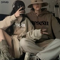 발렌타인데이 선물 오버사이즈 커플 맨투맨 봄가을 겨울 후드표 인스 코트