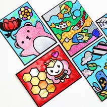 팝아트 포일아트 만들기재료 홀로그램 색칠공부, 선인장