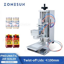 ZONESUN-2 개/대 2 개/상자 유리 소스 꿀 병 트위스트 오프 캡핑 기계 ZS-XG450D, Lids up to 90mm