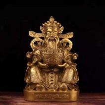 인테리어의자 재물복신 순수구리 장식용 가정용 점포 노리개만들기 불상 대호 황동 용의자에 앉다 보물단지 문재신 동상, T02-2타입 원보재신장 28(폭)23