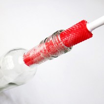 파미레 실리콘 페트병솔 좁은입구 슬림 세척 병솔 브러쉬, 오렌지, 짧은막대형