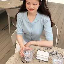 메이킹유 반팔 단추 루즈핏 데일리 여름티 1258지핀니트