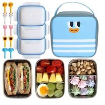 도시락 픽 스텐도시락 3단 가방세트 픽 10p + 깊은밥통 + 칸막이찬통 2p + 가방, 블루, 2세트