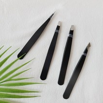 이몰즈 전문가용 족집게 4종 3종 세트, 무지블랙4종+알콜스왑10개