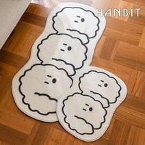 비숑 댕댕이 형제 욕실 발매트 동물 미니러그 39x60cm