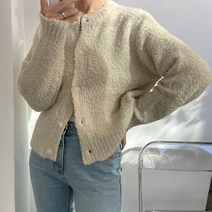 뜨개진 여성용 리디아 가디건