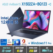 ASUS 비보북 15 X1502ZA-BQ123 + Win11 Pro포함 / 12세대 i5, WIN11 Pro, 16GB, 256GB, 12세대 인텔 코어 i5 1240P, 콰이어트 블루