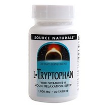 소스내츄럴스 L-트립토판 1000mg 비타민 B-6 포함 타블렛, 30개입, 5개