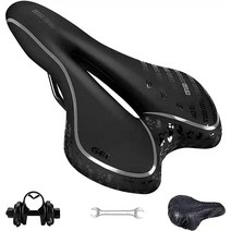 Foir 편안한 바이크 시트 젤 자전거 안장 패딩 전문 방수 로드 안장 남성용 여성용 라이딩 바이크 산악 자전거 시티 (블랙 레드), black