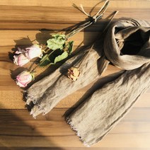 린넨 머플러 브라운 헤링본 리투아니아 봄 여름 가을 겨울 스카프