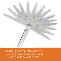 고정밀 322016pcs in1 필러 게이지 스테인레스 스틸 갭 게이지 접이식 필러, 14개
