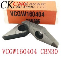 VCGW160404 CBN VCGW 질화 붕소 카바이드 인서트 터닝 도구 다이아몬드 날 블레이드 커터 선반 경도 강철, 한개옵션0