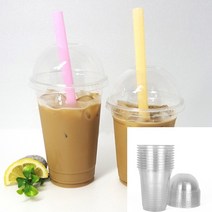 아이스컵 14온스컵 돔뚜껑 카페일회용컵 투명플라스틱컵 일회용아이스컵, 1개