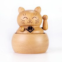 오르골제작 애니메이션 일본 대만 스노우볼 자장가 우드 수동 행운의 고양이 나무 시계 뮤직 박스 스카이, 01 1PC