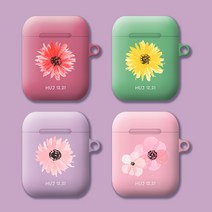 와우박스 주문제작 수채화 꽃 꽃잎 에어팟 버즈 하드 케이스, 무광 하드케이스, 에어팟(1세대/2세대)