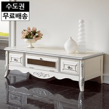 앤 엔틱 원목 티비다이 tv장 수납 자작나무 소형 미니 안방 티브이 1단 거실장(1200), 아이보리